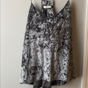 Velvet blue dressy spaghetti top